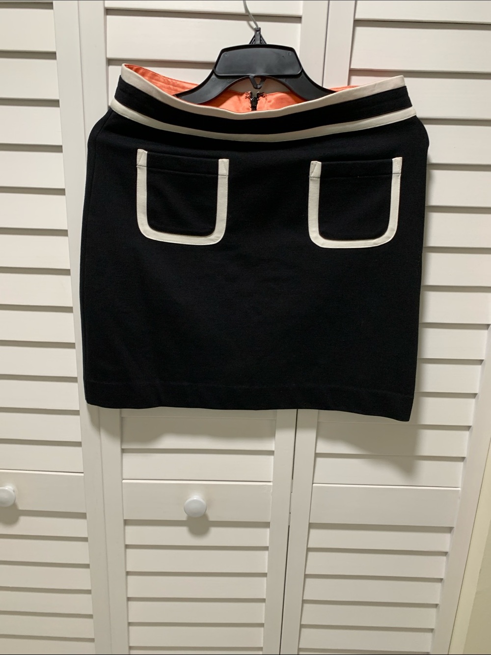 Banana Republic Black Mini Skirt with Cream Trim